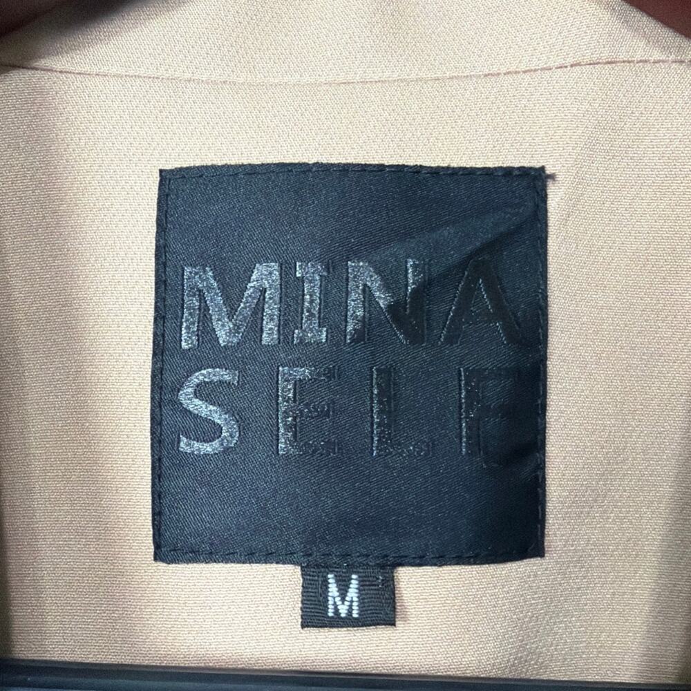 Mina Self Blazer Lined Single Button Camel SZ M N… - image 8